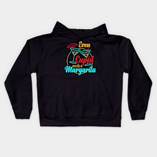 Even Cupid Need A Margarita Funny Valentines Day Kids Hoodie